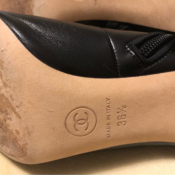 Chanel Leather Ankle Boots Cap Toe - Picture 8 of 14